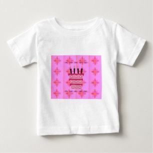 Blumen-Geburtstagstorte für Sie/Mädchen Kunstprint Baby T-shirt