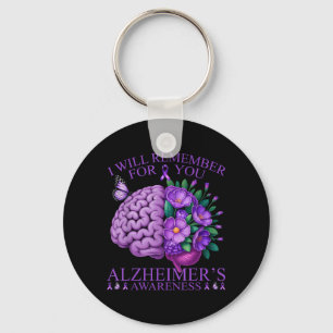 Blumen-Gehirn Alzheimer-Bewusstsein Schlüsselanhänger