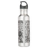 Blumen-Gekritzel Edelstahlflasche (Rückseite)