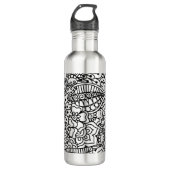Blumen-Gekritzel Edelstahlflasche (Vorderseite)