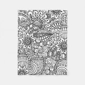 Blumen-Gekritzel Fleecedecke (Vorderseite)