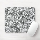 Blumen-Gekritzel Mousepad (Mit Mouse)