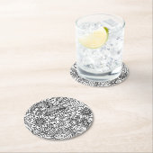 Blumen-Gekritzel Runder Pappuntersetzer (Vor Ort)