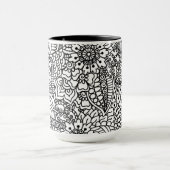 Blumen-Gekritzel Tasse (Zentrum)