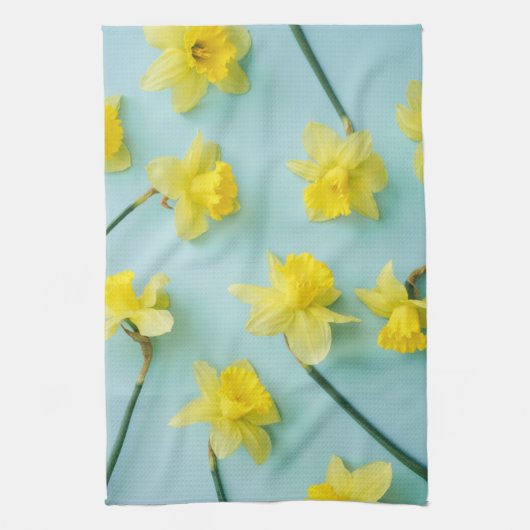 Blumen | Gelbe Daffodien Geschirrtuch (Vertikal)
