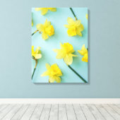 Blumen | Gelbe Daffodien Leinwanddruck (Insitu (Holzboden))