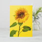 Blumen | Gelbe Sonnenblume Dankeskarte (Stehend Vorderseite)