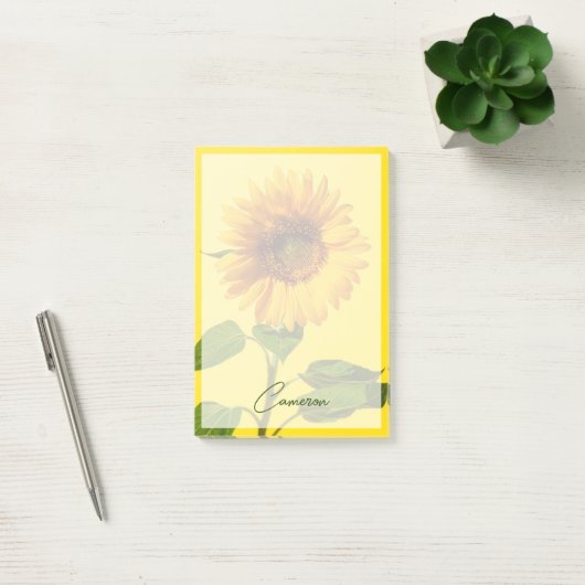 Blumen | Gelbe Sonnenblume Post-it Klebezettel (Büro)