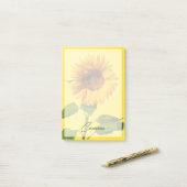 Blumen | Gelbe Sonnenblume Post-it Klebezettel (Auf Schreibtisch)