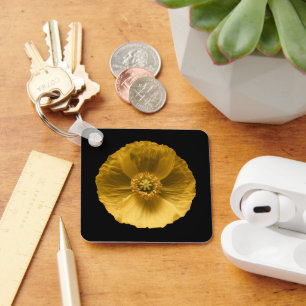 Blumen   Gelber Mohn Schlüsselanhänger