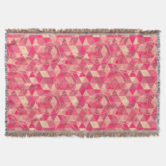 Blumen geometrisches Muster Decke (Vorderseite)