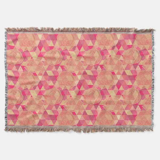 Blumen geometrisches Muster Decke (Vorderseite)
