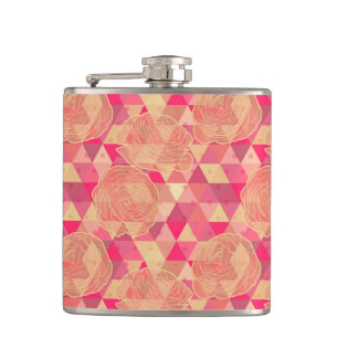Blumen geometrisches Muster Flachmann