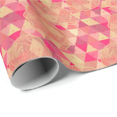 Blumen geometrisches Muster Geschenkpapier (Rolleneckpunkt)
