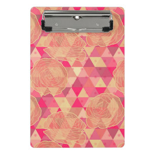 Blumen geometrisches Muster Mini Klemmbrett