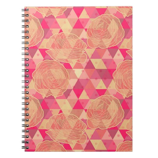 Blumen geometrisches Muster Notizblock (Vorderseite)