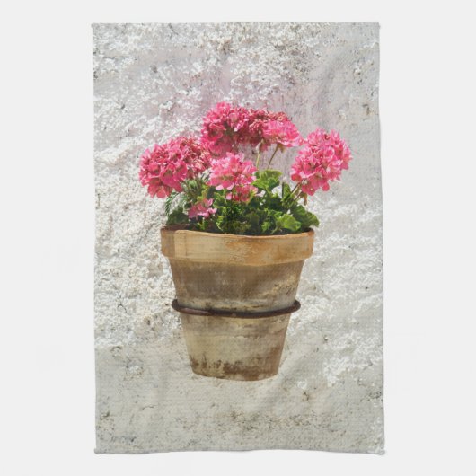 Blumen | Geranium in Blume in Pot Geschirrtuch (Vertikal)