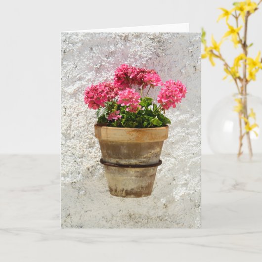 Blumen | Geranium in Blume in Pot Karte (Gelbe Blume)