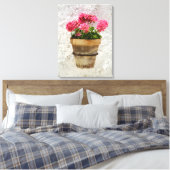 Blumen | Geranium in Blume in Pot Leinwanddruck (Insitu (Schlafzimmer))