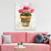 Blumen | Geranium in Blume in Pot Leinwanddruck (Insitu (Wohnzimmer))