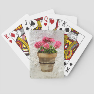 Blumen Geranium in Blume in Pot Spielkarten