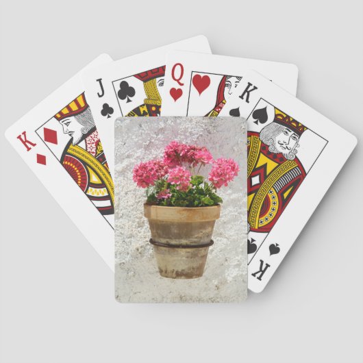 Blumen | Geranium in Blume in Pot Spielkarten (Rückseite)