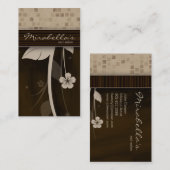 Blumen-Geschäfts-Karten-Quadrat-Beige Brown Visitenkarte (Vorne/Hinten)