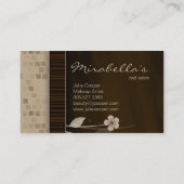 Blumen-Geschäfts-Karten-Quadrat-Beige Brown Visitenkarte (Rückseite)