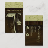 Blumen-Geschäfts-Karten-Quadrat-Grün Brown Visitenkarte (Vorne/Hinten)