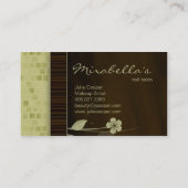 Blumen-Geschäfts-Karten-Quadrat-Grün Brown Visitenkarte (Rückseite)
