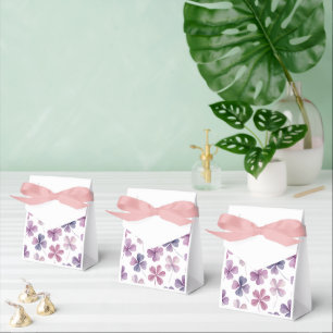 „Blumen-Geschenkbox – Rosa und Lila Kleeblatt-Desi Geschenkschachtel