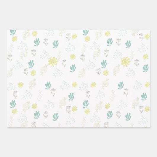 Blumen Geschenkpapier Set (Vorderseite)