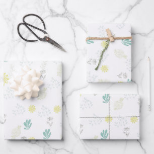 Blumen Geschenkpapier Set