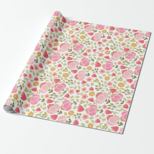 Blumen-Geschenkverpackungspapierrolle Geschenkpapier (Ungerollt)