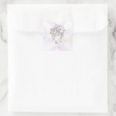 Blumen-Gesichtsaufkleber Quadratischer Aufkleber (Tasche)