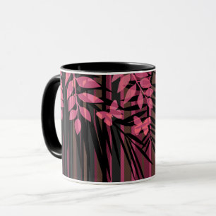Blumen, gestreift, retro tasse