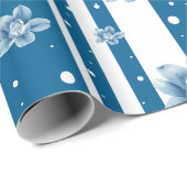 Blumen gestreifte Geschenkpapier (Rolleneckpunkt)