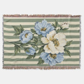 Blumen gestreifte Webdecke Decke (Vorderseite)
