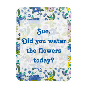Blumen gießen Blue-Garten-Erinnerung Magnet