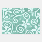 Blumen-Gingham-Punkte-Mehrfarbiges Muster-Decoupag Geschenkpapier Set (Vorderseite)