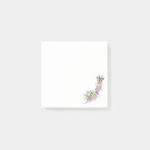 Blumen-Giraffe-Haftnotizen Post-it Klebezettel