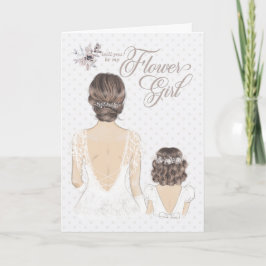 Blumen Girl Request Wedding Brie und Girl Taupe Karte