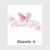 Blumen Girl rosa Schmetterling niedlich minimal Aufkleber (Blatt)