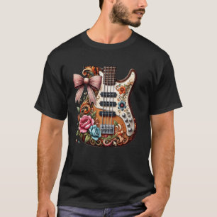 Blumen Gitarre Musik Gitarrist Süß Grafik T-Shirt 