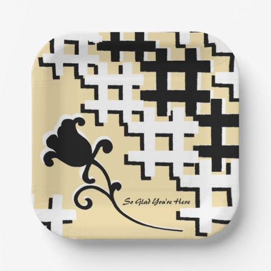 Blumen Gitter Papier Teller (Vorderseite)