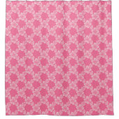 Blumen-Gitter-Rosa-Muster Duschvorhang (Vorderseite)