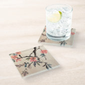 Blumen Glasuntersetzer (Schrägansicht)