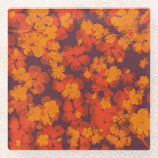 Blumen Glasuntersetzer (Vorderseite)