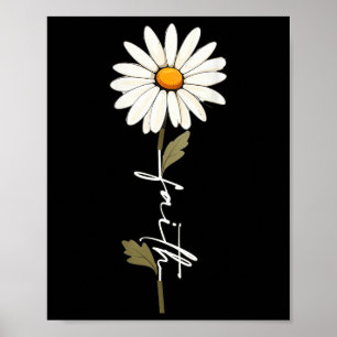 Blumen Glaube Gott Kursivschrift Jesus Kreuz Kunst Poster