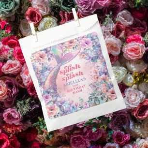 Blumen Glitter Meerjungfrau Schwanz 2. Geburtstag Geschenktütchen
